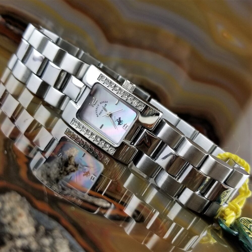 POLO Silver Swarovski Crystal Bracelet Watch Beverly Hills Polo - Picture 4 of 5